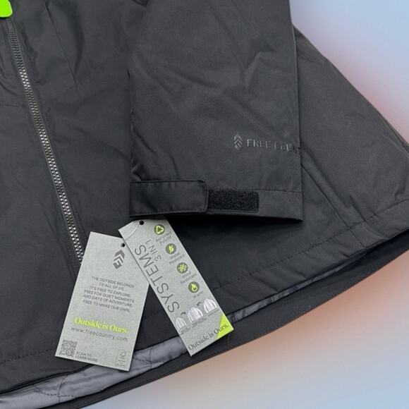 FREE COUNTRY Women's Small TRICLIMATE Black Hooded Jacket 3-IN-1 - Picture 7 of 8